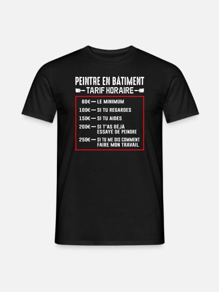 Peintre En Bâtiment Tarif Horaire - T-shirt homme - noir