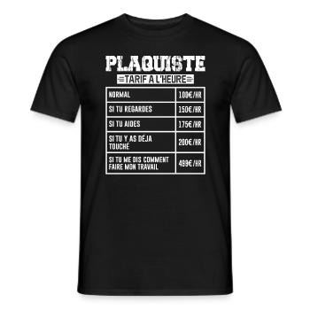 Le Tarif Horaire D'un Plaquiste - T-shirt homme - noir - Devant - AI Model Male 178 light (178cm)