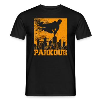 Parkour - Men's T-Shirt - black - Front - AI Model Male 178 light (178cm)