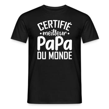 Certifié Meilleur Papa Du Monde - T-shirt homme - noir - Devant - AI Model Male 178 light (178cm)