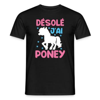 Cheval Poney Équitation Anniversaire Licorne Pony - T-shirt homme - noir - Devant - AI Model Male 178 light (178cm)
