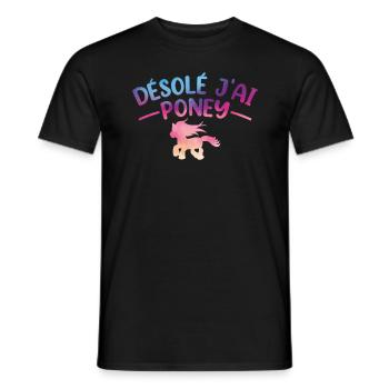 Cheval Poney Équitation Anniversaire Licorne Pony - T-shirt homme - noir - Devant - AI Model Male 178 light (178cm)