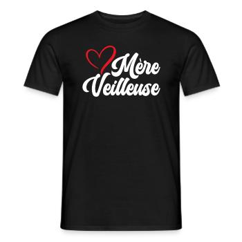 Mère Veilleuse Maman Fête Des Mères Anniversaire - T-shirt homme - noir - Devant - AI Model Male 178 light (178cm)