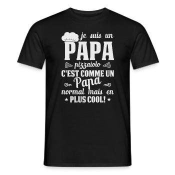 Pizza Cuisinier Restaurant Papa Italie Pizzeria - T-shirt homme - noir - Devant - AI Model Male 178 light (178cm)