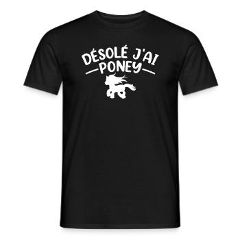 Cheval Poney Équitation Anniversaire Licorne Pony - T-shirt homme - noir - Devant - AI Model Male 178 light (178cm)