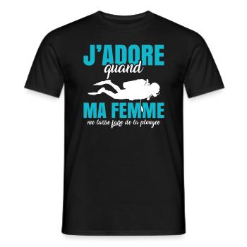 Sport Plongée Idée Cadeau Mer Vacances Hobby Apnée - T-shirt homme - noir - Devant - AI Model Male 178 light (178cm)