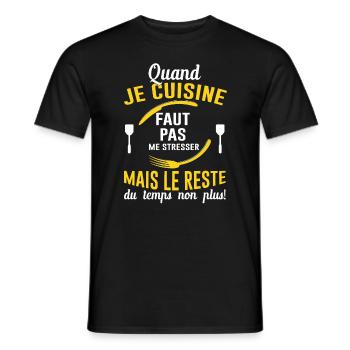 Cuisine Cuisinier Restaurant Cadeau Cuisinière Bbq - T-shirt homme - noir - Devant - AI Model Male 178 light (178cm)