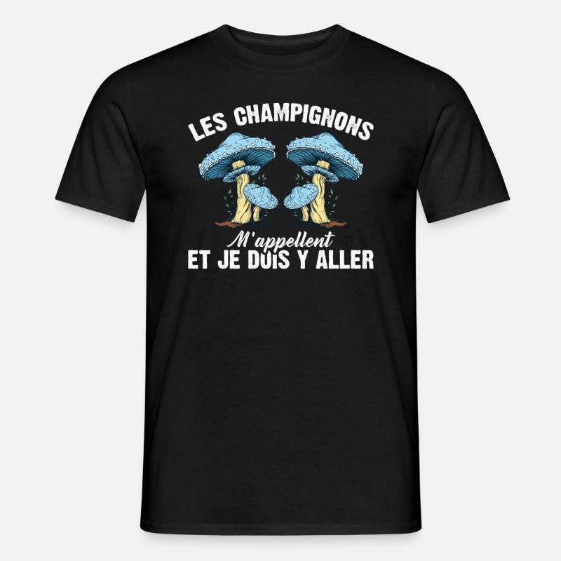 Champignon Forêt Idée Cadeau Nature Automne Hobby - T-shirt homme - noir
