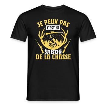 Je Peux Pas C'est La Saison De La Chasse Chasser - T-shirt homme - noir - Devant - AI Model Male 178 light (178cm)