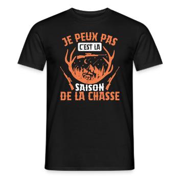 Je Peux Pas C'est La Saison De La Chasse Chasser - T-shirt homme - noir - Devant - AI Model Male 178 light (178cm)