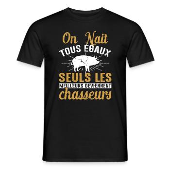 Les Meilleurs Deviennent Chasseurs Chasser Cadeau - T-shirt homme - noir - Devant - AI Model Male 178 light (178cm)