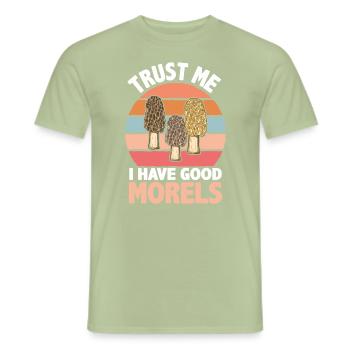 Ich habe gute Morcheln Pilze Waldpilze - Männer T-Shirt - Sage - Vorne - AI Model Male 178 light (178cm)