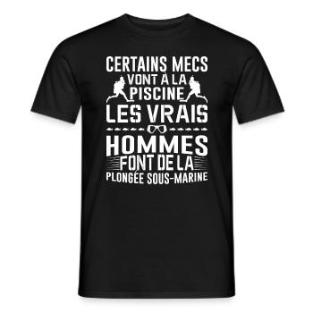 La Plongée Sous-marine Mer Idée Cadeau Poisson Eau - T-shirt homme - noir - Devant - AI Model Male 178 light (178cm)