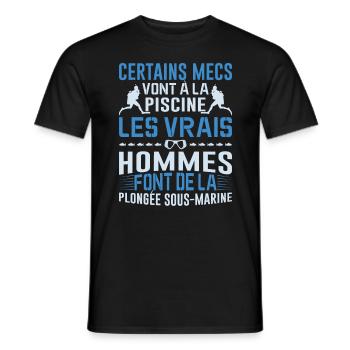 La Plongée Sous-marine Mer Idée Cadeau Poisson Eau - T-shirt homme - noir - Devant - AI Model Male 178 light (178cm)