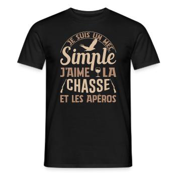 Chasse Et Apéros Chasser Cadeau Anniversaire Mec - T-shirt homme - noir - Devant - AI Model Male 178 light (178cm)