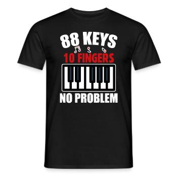 88 Touches Musique Piano Clavier Idée Cadeau Hobby - T-shirt homme - noir - Devant - AI Model Male 178 light (178cm)