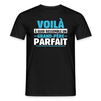 Grand-père Parfait Cadeau Fête Des Pères Papy Papi - T-shirt homme - noir - Devant - AI Model Male 178 light (178cm)