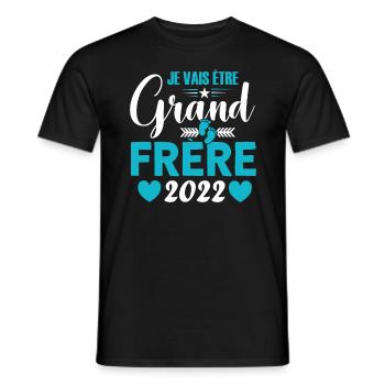 Grand-frère 2022 Idée Cadeau De Grossesse Big Bro - T-shirt homme - noir - Devant - AI Model Male 178 light (178cm)