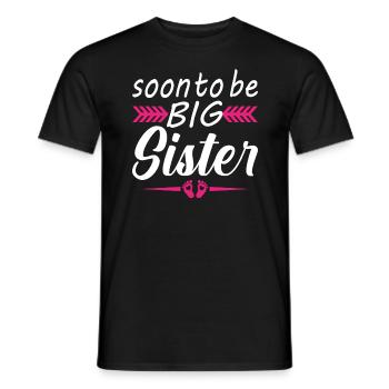 Bientôt Grande Sœur Enceinte Maman Grossesse - T-shirt homme - noir - Devant - AI Model Male 178 light (178cm)