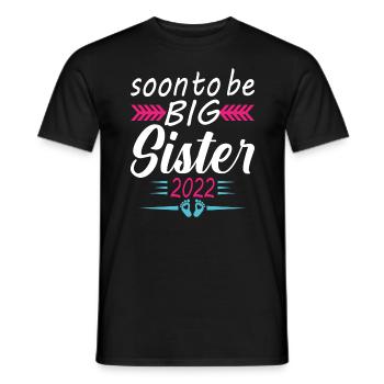 Bientôt Grande Sœur 2022 Cadeau Annonce Grossesse - T-shirt homme - noir - Devant - AI Model Male 178 light (178cm)