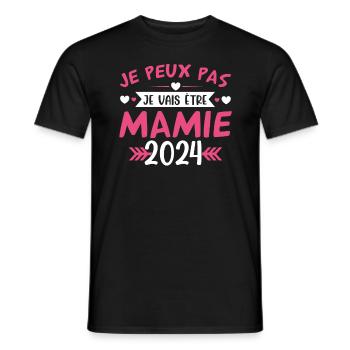 Mamie 2024 Cadeau Enceinte Maman Anniversaire Cool - T-shirt homme - noir - Devant - AI Model Male 178 light (178cm)