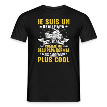 Beau-papa Motard Moto Sport Fête Des Pères Papa - T-shirt homme - noir - Devant - AI Model Male 178 light (178cm)