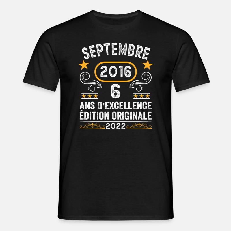 septembre 2016 6 ans - T-shirt Homme - noir