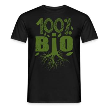 100 % Bio, agriculture biologique, producteur bio - T-shirt homme - noir - Devant - AI Model Male 178 light (178cm)
