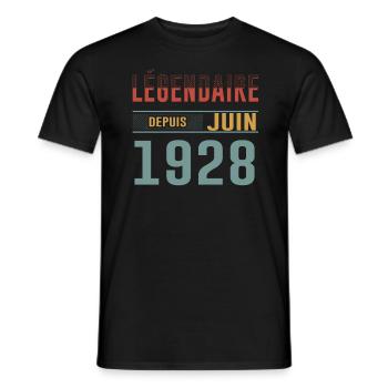 Légendaire Depuis Juin 1928 Anniversaire Cadeau - T-shirt homme - noir - Devant - AI Model Male 178 light (178cm)