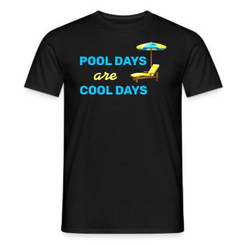 POOL DAYS ARE COOL DAYS - SWIMMINGPOOL - HOLIDAYS - Männer T-Shirt - Schwarz - Vorne - AI Model Male 178 light (178cm)