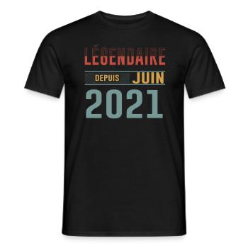 Légendaire Depuis Juin 2021 Anniversaire Cadeau - T-shirt homme - noir - Devant - AI Model Male 178 light (178cm)