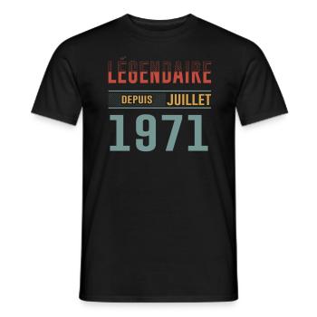 Légendaire Depuis Juillet 1971 Anniversaire Cadeau - T-shirt homme - noir - Devant - AI Model Male 178 light (178cm)