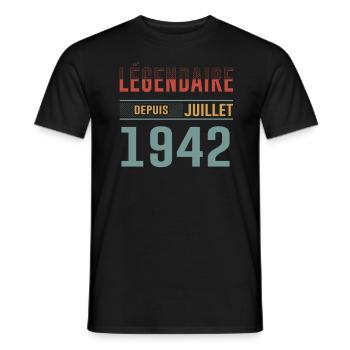 Légendaire Depuis Juillet 1942 Anniversaire Cadeau - T-shirt homme - noir - Devant - AI Model Male 178 light (178cm)