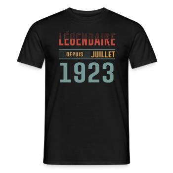 Légendaire Depuis Juillet 1923 Anniversaire Cadeau - T-shirt homme - noir - Devant - AI Model Male 178 light (178cm)
