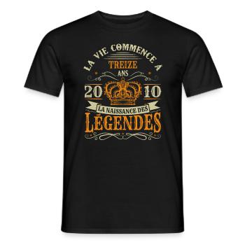 13 Ans 2010 Joyeux Anniversaire Vintage Perfection - T-shirt homme - noir - Devant - AI Model Male 178 light (178cm)