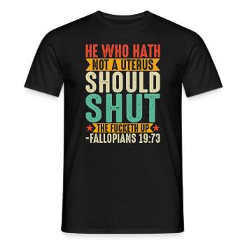 Celui Qui N'a Pas D'utérus Devrait Se Taire - T-shirt homme - noir - Devant - AI Model Male 178 light (178cm)