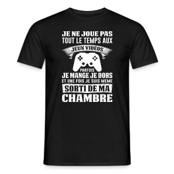 Gamer Gaming Joueur De Jeux Vidéo Nerd Console Jeu - T-shirt homme - noir - Devant - AI Model Male 178 light (178cm)