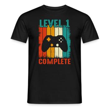 1st Wedding Anniversary - Vintage Retro Level - Men's T-Shirt - black - Front - AI Model Male 178 light (178cm)