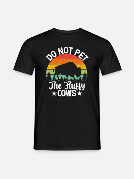 Do Not Pet Stuffed Cows - Men's T-Shirt - black