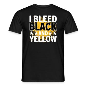 I Bleed Black And Yellow Je Saigne Noir Et Jaune - Men's T-Shirt - black - Front - AI Model Male 178 light (178cm)