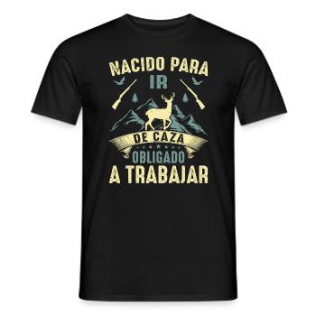 Né Pour Aller À La Chasse Chasser Cadeau Nature - T-shirt homme - noir - Devant - AI Model Male 178 light (178cm)