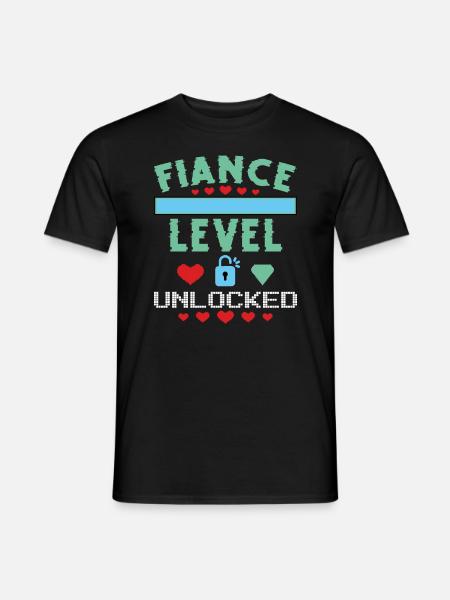 Unlocked Fiancé Level - Men's T-Shirt - black