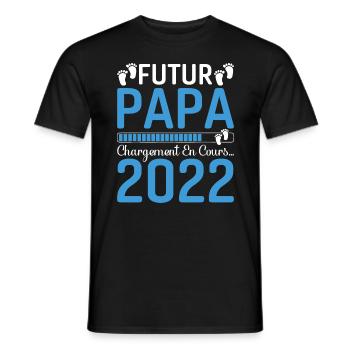 Futur Papa 2022 Naissance Cadeau Grossesse Père - T-shirt homme - noir - Devant - AI Model Male 178 light (178cm)