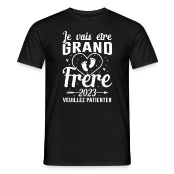 Je Vais Être Grand Frère 2023 - T-shirt homme - noir - Devant - AI Model Male 178 light (178cm)