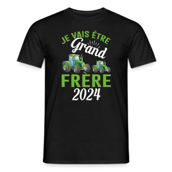 Je Vais Être Grand Frère 2024 - T-shirt homme - noir - Devant - AI Model Male 178 light (178cm)