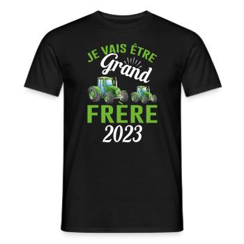 Je Vais Être Grand Frère 2023 - T-shirt homme - noir - Devant - AI Model Male 178 light (178cm)
