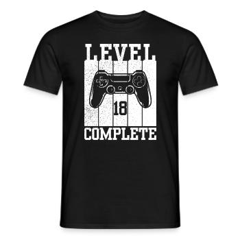 Level 18 Completed - Men's T-Shirt - black - Front - AI Model Male 178 light (178cm)