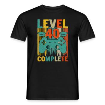 Level 40 abgeschlossen - Männer T-Shirt - Schwarz - Vorne - AI Model Male 178 light (178cm)