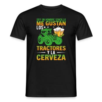 Un Mec Simple J'aime Les Tracteurs Et Les Apéros - T-shirt homme - noir - Devant - AI Model Male 178 light (178cm)