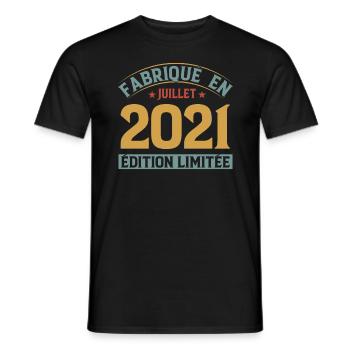 Légendaire Depuis Juillet 2021 Anniversaire Cadeau - T-shirt homme - noir - Devant - AI Model Male 178 light (178cm)